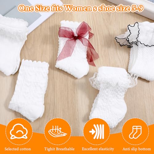 Ouligay Ruffle Ankle Socks3