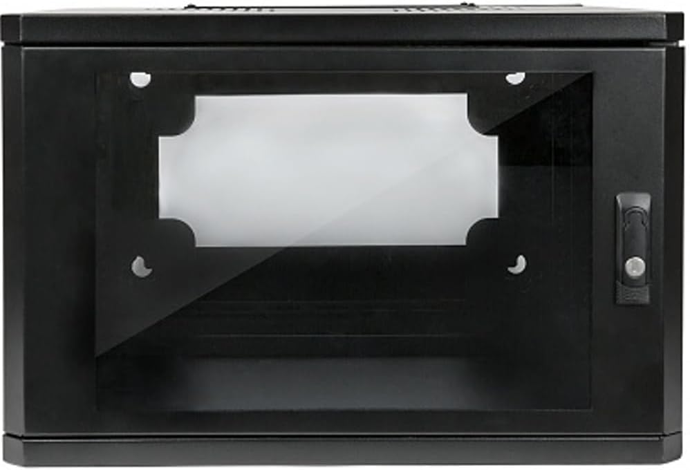 Strong SR-WMS-6U Wall Mount Rack System, 6U, Steel, Black; Fully Assembled and Welded for Sag Resistance and Stability, Supports Up to 150 lbs of Equipment, Vented Top and Base for Cooling