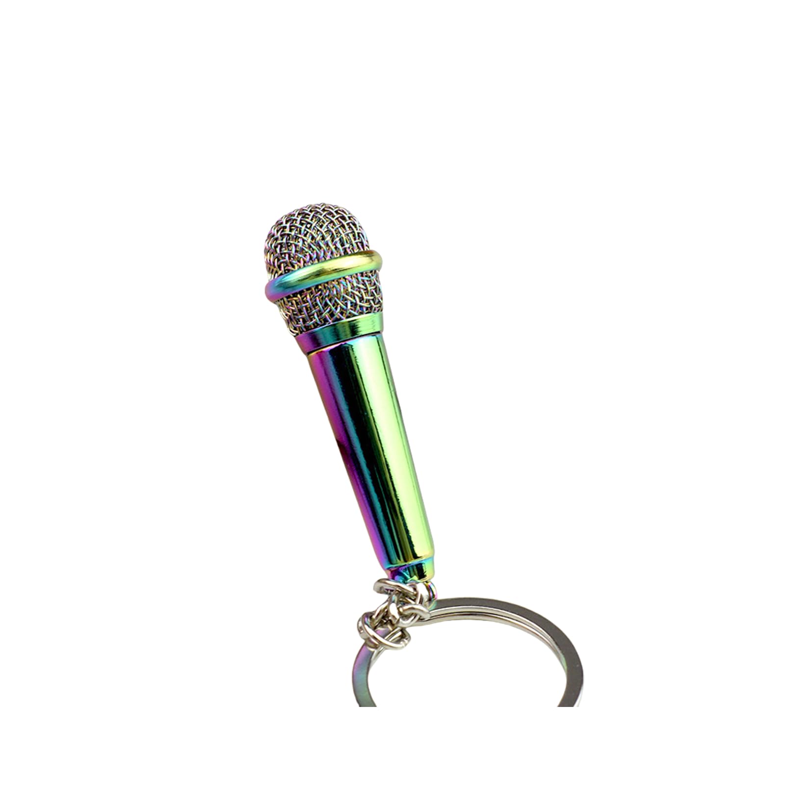 Rgybao Unisex Color Simulation Mic Keychain For Music Enthusiasts Microphone Pendant Keyring Stylish Bag Charm Unique Singers Engraved Keychain