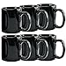 Creative Home 85344 Set of 6 Piece, Ceramic Coffee Mug Tea Cup, 12 oz, Black