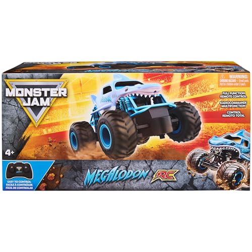 image for Monster Jam, Official Megalodon Remote Control Monster Truck for Boys 