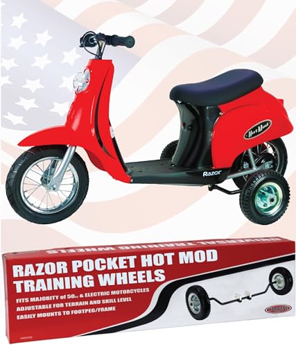 Image of Hardline Products USA Wheels For Tots Training Wheels for Razor Pocket Hot Mod