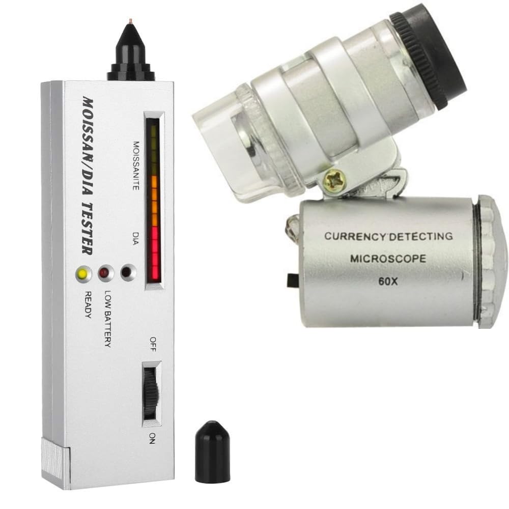 SkyWhale Moissan Diamond Tester Machine With 60X Mini Microscope Included 9V Battery Gem Testing Machine Professionals Diamond Machine Japan Technology (B0CVG2QCW2) Amazon Price History, Amazon Price Tracker