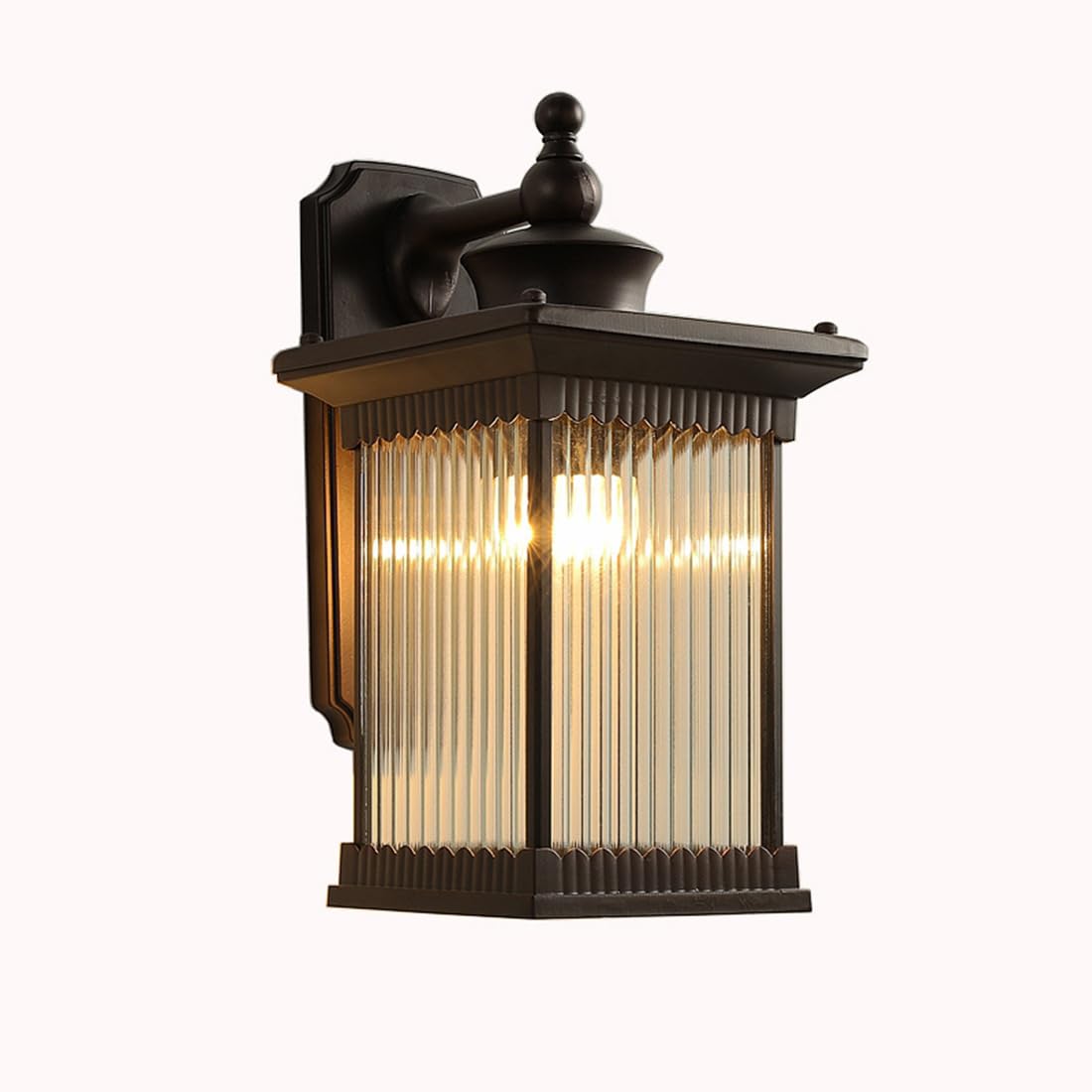 SXECAEPS Outdoor Wall Lamp with E27 Socket, Glass Shade, Waterproof Fixture for Garden, Patio, Garage