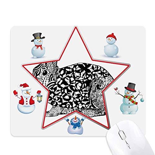 Tapis de souris lapin sketch et étoile le cadeau de Noël idéal