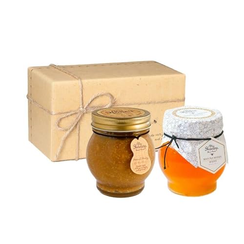 生はちみつ専門店 MY HONEY マイハニー ピーナッツハニーL200g+マヌカハニーブレンド200g MGO30+相当 ナチュラルクラフトボックス M+麻紐リボン