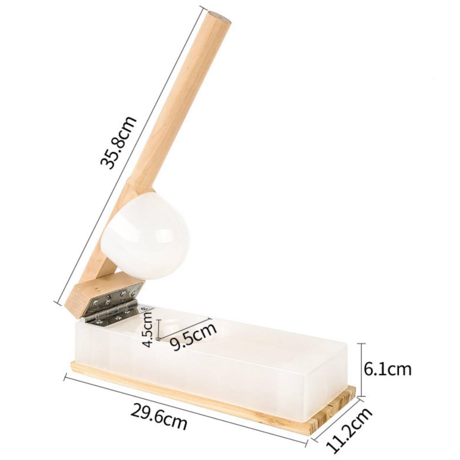 Gralara Teigpresse Holz Teigformer Teigroller Teigstampfer Manuelles Küchentool für Gleichmäßige Teigscheiben für Dumplings Reisspeisen Haushaltsküche, 95x45mm Kunststoff L