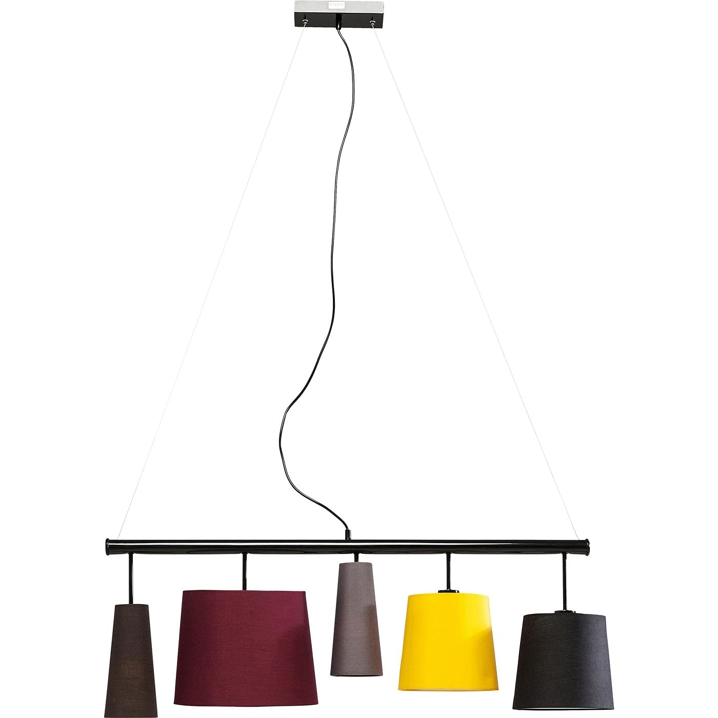 Kare Design Lampada A Sospensione, Parecchi, Multicolore, 160x107x30cm, Lunghezza Filo 120cm, Sala Da Pranzo, Misure Plafoni 23Xø11Cm, 23Xø30Cm, 19Xø21,5cm, Lampadine Non Incluse