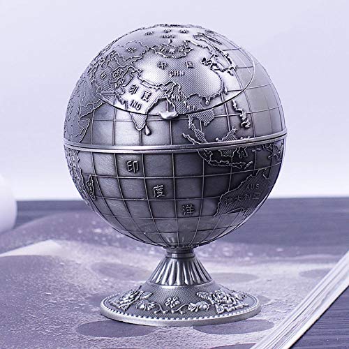 Fayme Vintage metaal met deksel Globe asbak Europees retro huis kantoor hotel asbak decor rook accessoires, doos - Image 5
