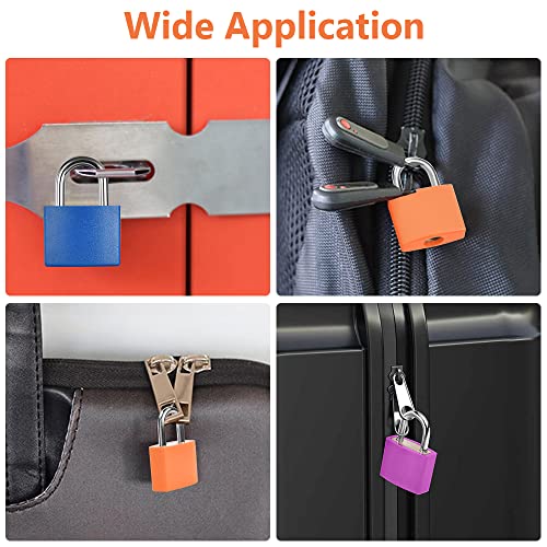 Flintronic 3 Pack Suitcase Lock with Key - Small Padlock for Travel Backpack, Play, Fitness (Rose Red/Orange/Blue) - Image 6
