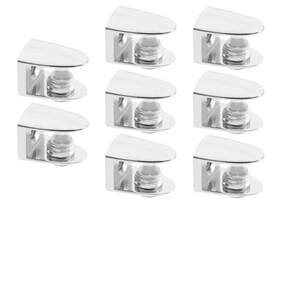 Glass Clamps 8Pcs Glass Clamp Adjustable Zinc Alloy Clip Wall Mounting Shelf Holder for Staircase Handrail