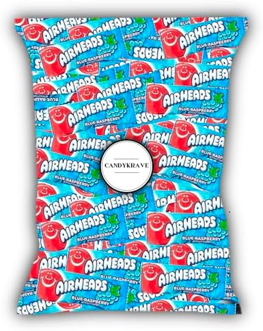 Airheads Candy Mini Bars, Blue Raspberry Flavor, 80 Pieces