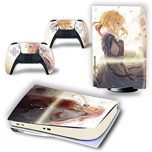 �ی� For PS5 Skin Disc Edition Anime Console And Controller Vinyl Cover Skins Wraps For Version 33009 �C�A�Ȃ��A�c�����Ȃ�