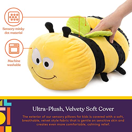 Special Supplies Bumble Bee Sensory Vibrating Pillow, Pressure Activated For Kids And Adults, Plush Minky Soft With Textured Therapy Stimulation Bumps #TOP1