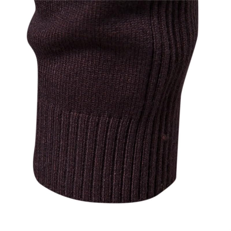 Men's Thick Knitted Sweaters Casual Solid Warm Slim Pullover Jumpers4