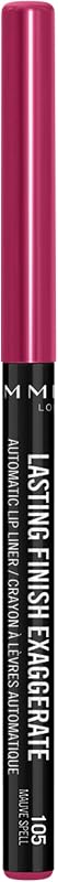Rimmel Lasting Finish Exaggerate Automatic Lip Liner - Rich, Smooth Formula, Long Lasting - 105 Mauve Spell, .01oz