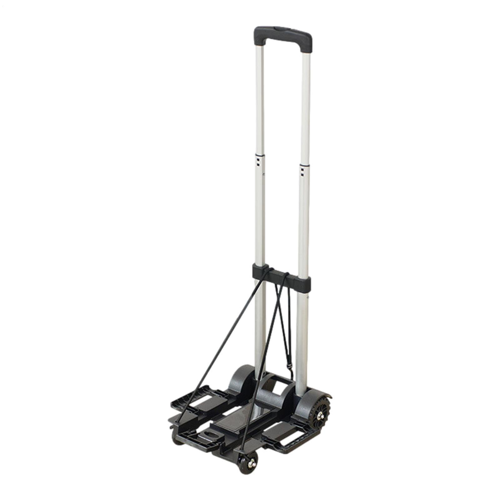 Carrello pieghevole per bagagli, portatile, in lega di alluminio, compatto | con base a ruota mini, leggero, per sedili auto, valigie, traslochi, shopping, aeroporto all'aperto