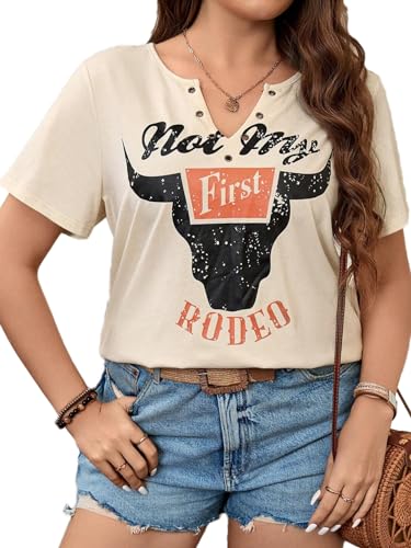 Women's Plus Size Tops Cowgirl Country Outfits Cowboy Shirts Western Graphic T-Shirts2
