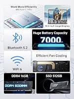 18.5 Inch Gaming Laptop with 7000 mAh Battery,AMD Ryzen 7430U UP to 4.3GHZ — image 2