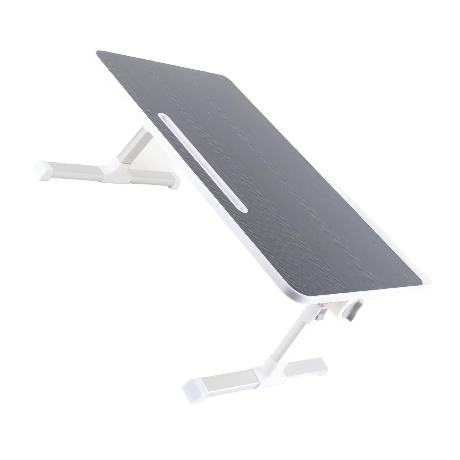 Generic Stolik Przy łóżku na Laptopa Składane Nogi Przenośne Biurko Przestronny Pulpit do Pracy i Czytania Stop Aluminium na Parapet Okna Sypialni (Czarny szczotkowany)