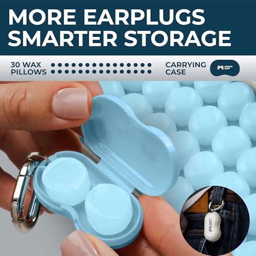 Image of Peace&Quiet PQ Sleeping Ear Plugs Silicone - 30 Wax Moldable EarPlugs for Sleeping Noise Cancelling for Swimming, Sound Blocking Level 32 Db, Color: Blue