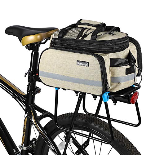 Bicycle Rear Pannier Bag Waterproof, Extendable 10-25L Large Capacity Detachable Bicycle Tail Trunk