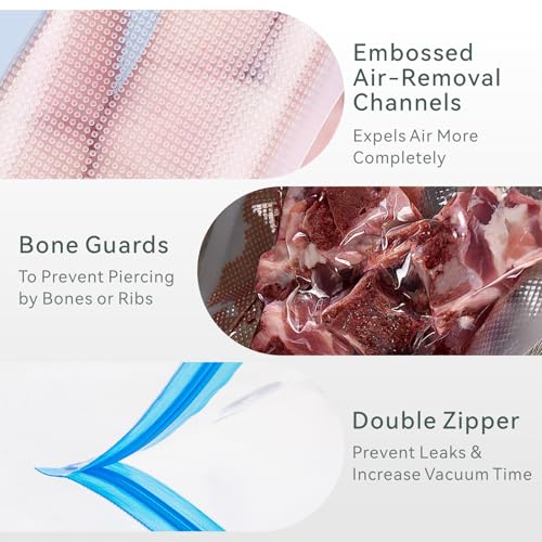 Image of Sous Vide Bags Reusable 30 Pcs, Reusable Vacuum Seal Bags(S+M+L) Compatible for Food for Anova, Joule Cookers, BPA Free Sous Vide Kit