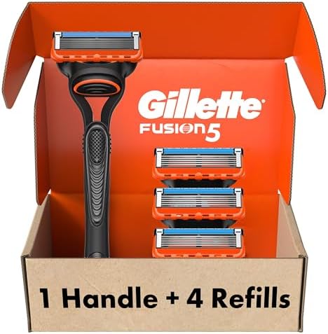 Gillette Fusion5 Men's Razor Handle & Blade Refills, 4 Count
