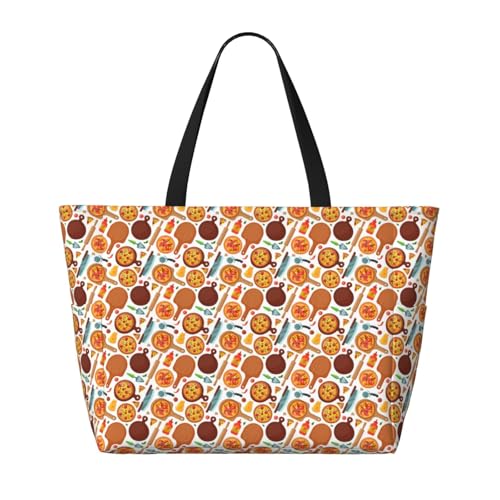Hot Fresh Pizza Print Beach Pool Bags Tote For Women Ladies Large Gym Tote Carry On Bag For Weekender Travel Waterproof2