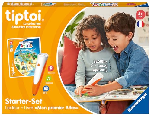 Ravensburger - tiptoi® - Starter Set - Lecteur + Livre 'Mon Premier Atlas' - Jeu éducatif électronique, sans écran - Dès 5 Ans - Version française - 00177