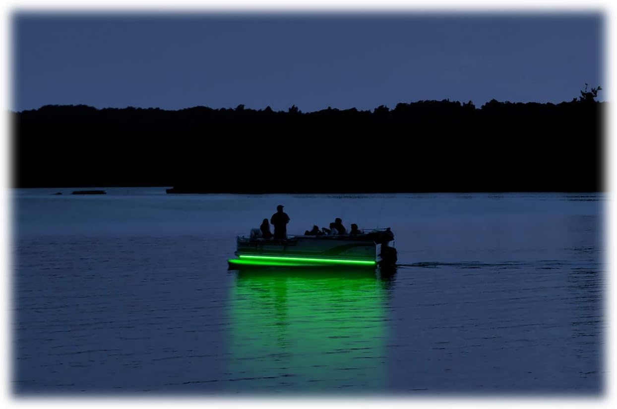 P1MP My Pontoon Green LED Boat Deck Lighting Kit 30,000 Lumen with Bonus Red & Green Navigation Lights DIY Pontoon Under Deck Lighting kit for Pontoon Boats by Green Blob Outdoors