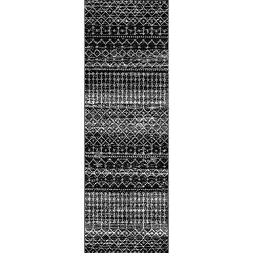 Nuloom Moroccan Blythe Runner Rug, 2' 8" X 8', Black #TOP2