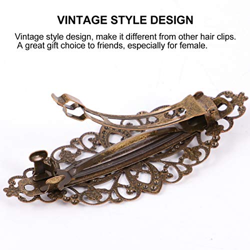 Frcolor 6Pcs French Vintage Hair Barrettes, Retro Metal Hair Pins Clasp Vintage Hairpins Bronze Roses Flower Bobby Pins For Women Girl #TOP5