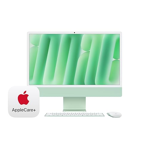 Apple 2024 iMac All-in-One Desktop Computer with M4 chip with 8-core CPU, 8-core GPU: Built for Apple Intelligence, 16GB Unified Memory, 256GB SSD Storage; Green with AppleCare+ (3 Years) - Green - with AppleCare+ (3 Years)