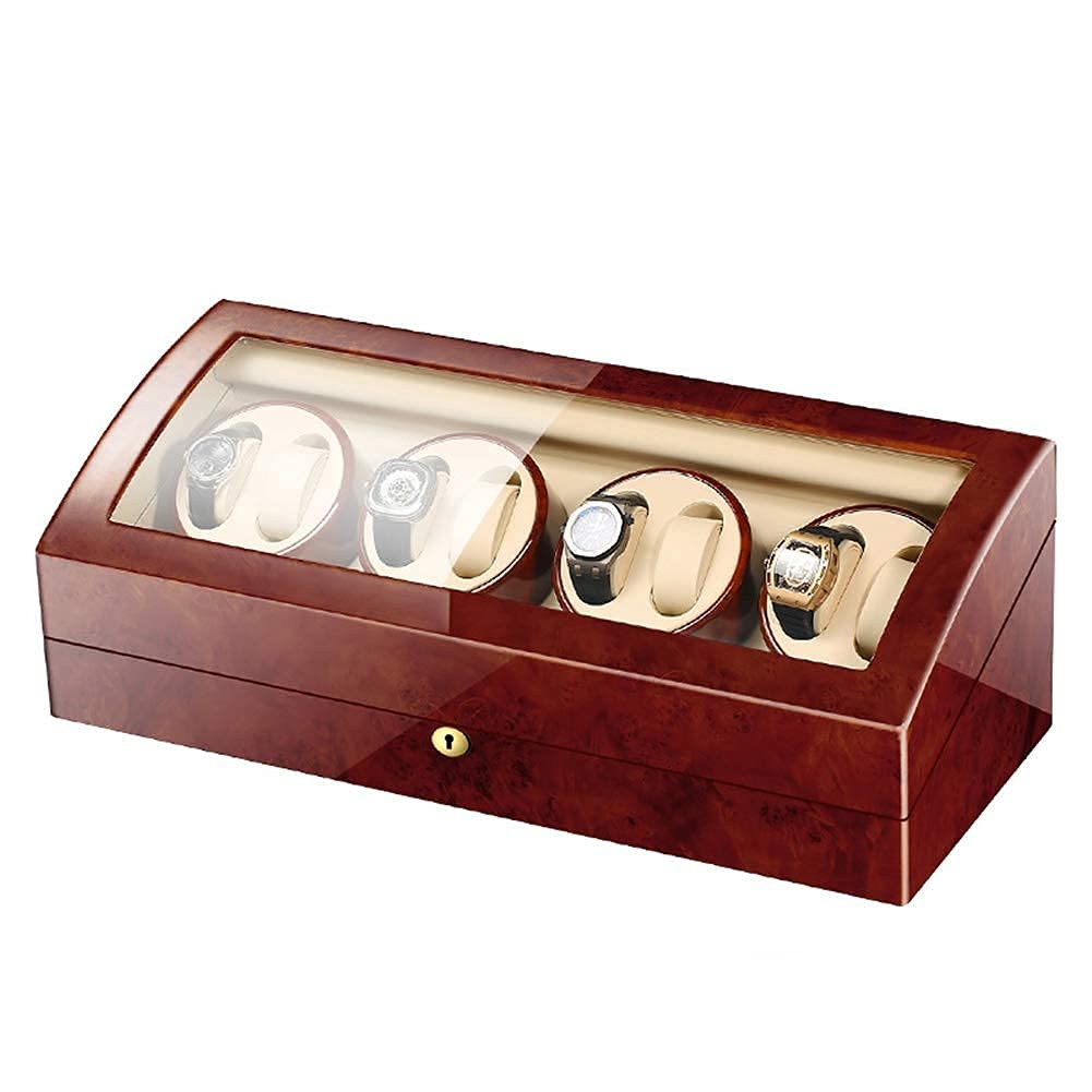QUSYZD Watch Automatic Watch Winder 8+9 Storage Display Box Case with Extremely Silent Motor 5 Rotation Modes Watch Winding Box Jewelry Watch Box,B