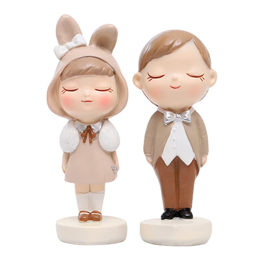 Amazon.co.jp: Roogo 樹脂彫像 手作り置物 可愛い贈り物 カップル恋人