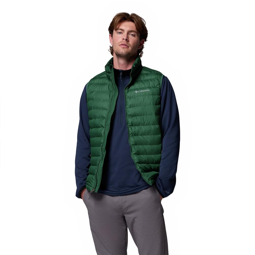 Columbia Men's Powder Lite 2 Vest, Puffer Vest Body Warmer, Rain Forest, S