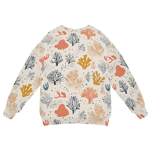JUNZAN Cartoon Colorful Corals Kids Girls Pullover Hoodie Fleece Sweatshirt With Hoodie Athletic 4T2
