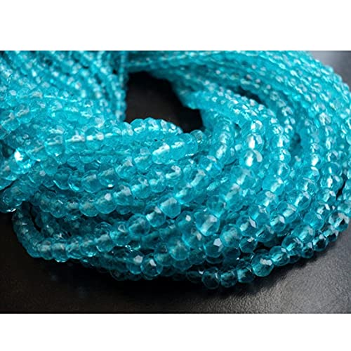 LKBEADS 10 pasm, powlekane koraliki kwarcowe, niebieski az Color, mikro fasetowane koraliki Rondelle, 4 mm koraliki, 14 cali