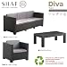 Shaf - Diva Tropea | Set Muebles de Jardín de Color Antracita...