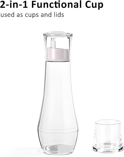 Miniatura 4 de Dispensador de enjuague bucal para baño, dispensadores de enjuague bucal de vidrio con taza, contenedor de enjuague bucal para adultosniños, 8.8