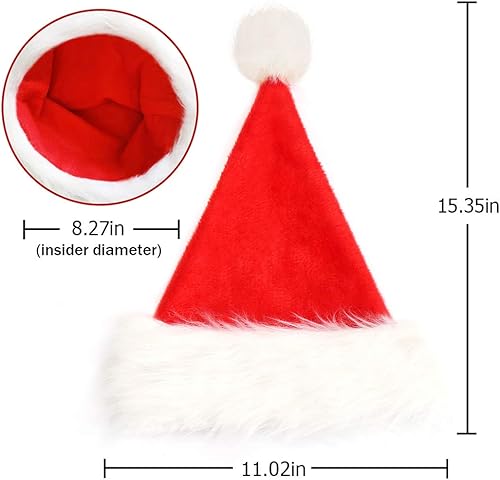 Miniatura 2 de CCINEE Sombrero de Papá Noel para niños, sombreros de Papá Noel de Navidad, sombrero rojo de felpa para decoración del hogar, suministros de fiesta,