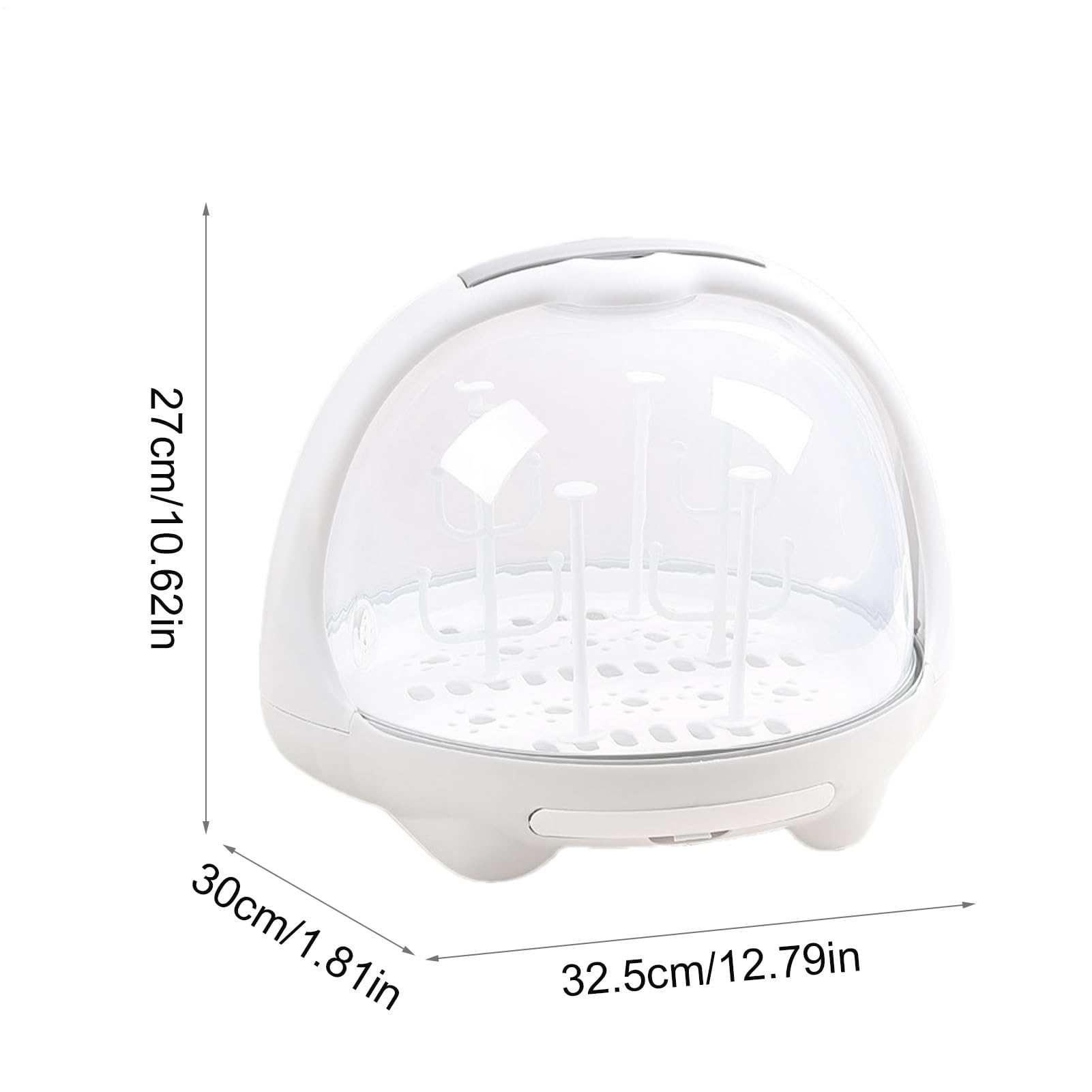 Soporte para secar biberones, escurridor para biberones, tendedero con bandeja de goteo extraíble, caja de almacenamiento para biberones con cubierta