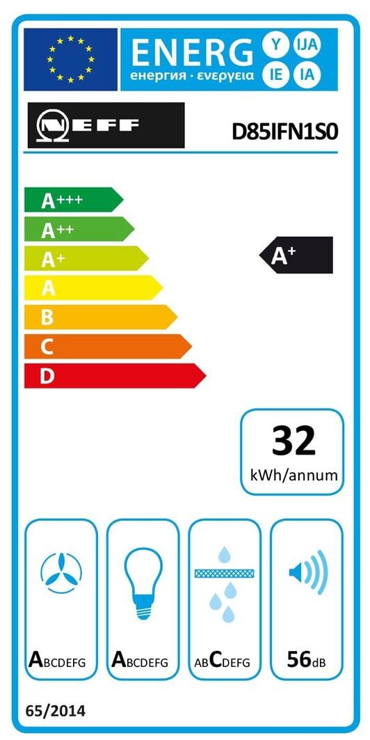 NEFF D85IFN1S0 N 50 Smarte Wandesse Dunstabzugshaube 80cm LED-Beleuchtung Touch Control Schwarz