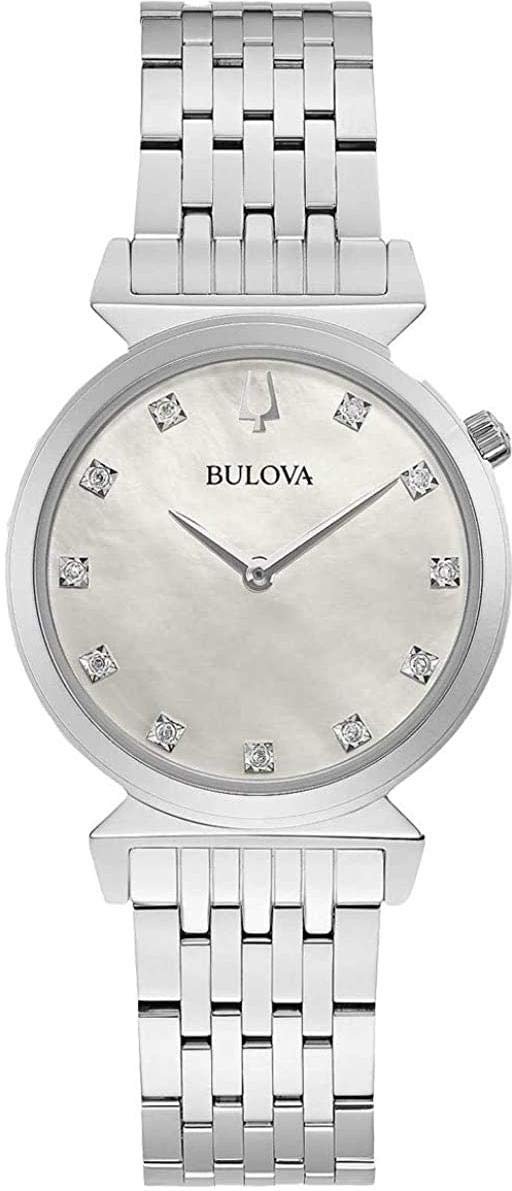 Bulova Regatta Damenuhr Silber, Durchmesser 30mm, 96P216