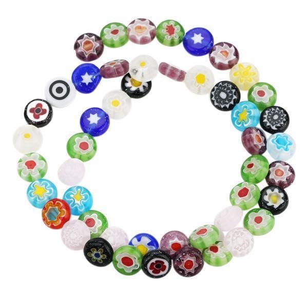SNAPPSY 3xColorful Flower Pattern Beads Glass for DIY Jewelry Bracelet-image-43
