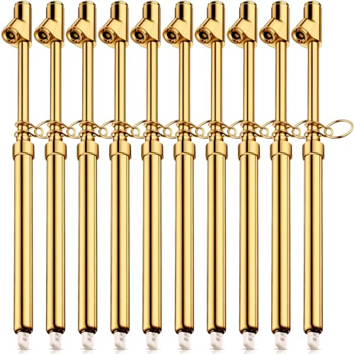 Tallew 10 Pack Dual Head Tire Pressure Gauge Heavy Duty Air Pressure Tire Gauge for Auto Truck Car RV Van Gage Range 10-150PSI, 1-10Bar (Gold)