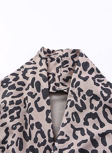 Image of Womens Leopard Print Cardigan Lightweight Long Sleeve Open Front Fall Cardigans S-XXL