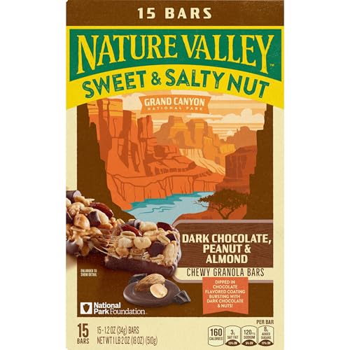 Image of Nature Valley Sweet and Salty Nut Granola Bars, Dark Chocolate Peanut Almond, 15 Bars, 18 oz