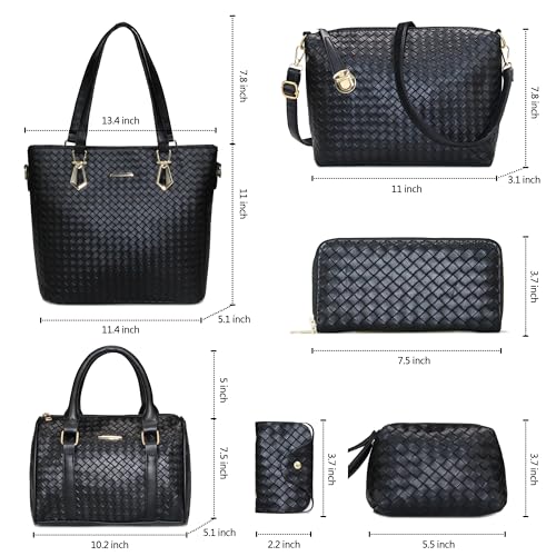 Image of OTMIPIML Purses and Handbags for Women Synthetic Leather Tote Crossbody Bags Satchel Purses Set 6pcs | Set